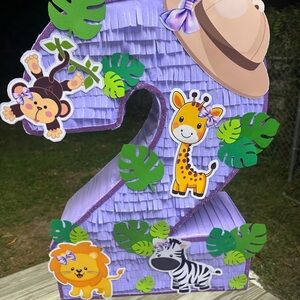Purple Number 2 Safari piñata